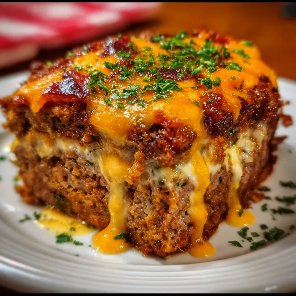 Ultimate Cheesy Meatloaf Casserole with Layers of Beef and Melted Cheese - tertiary view