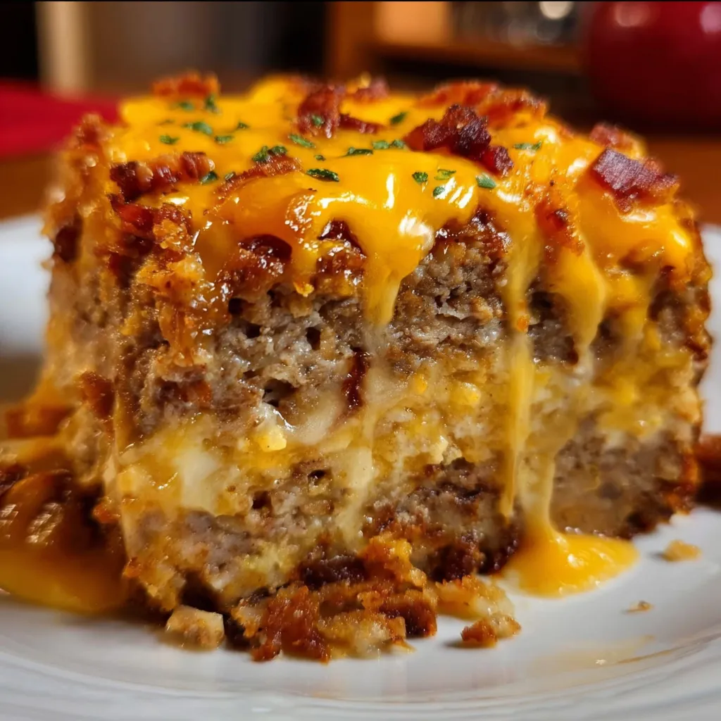 Ultimate Cheesy Meatloaf Casserole with Layers of Beef and Melted Cheese