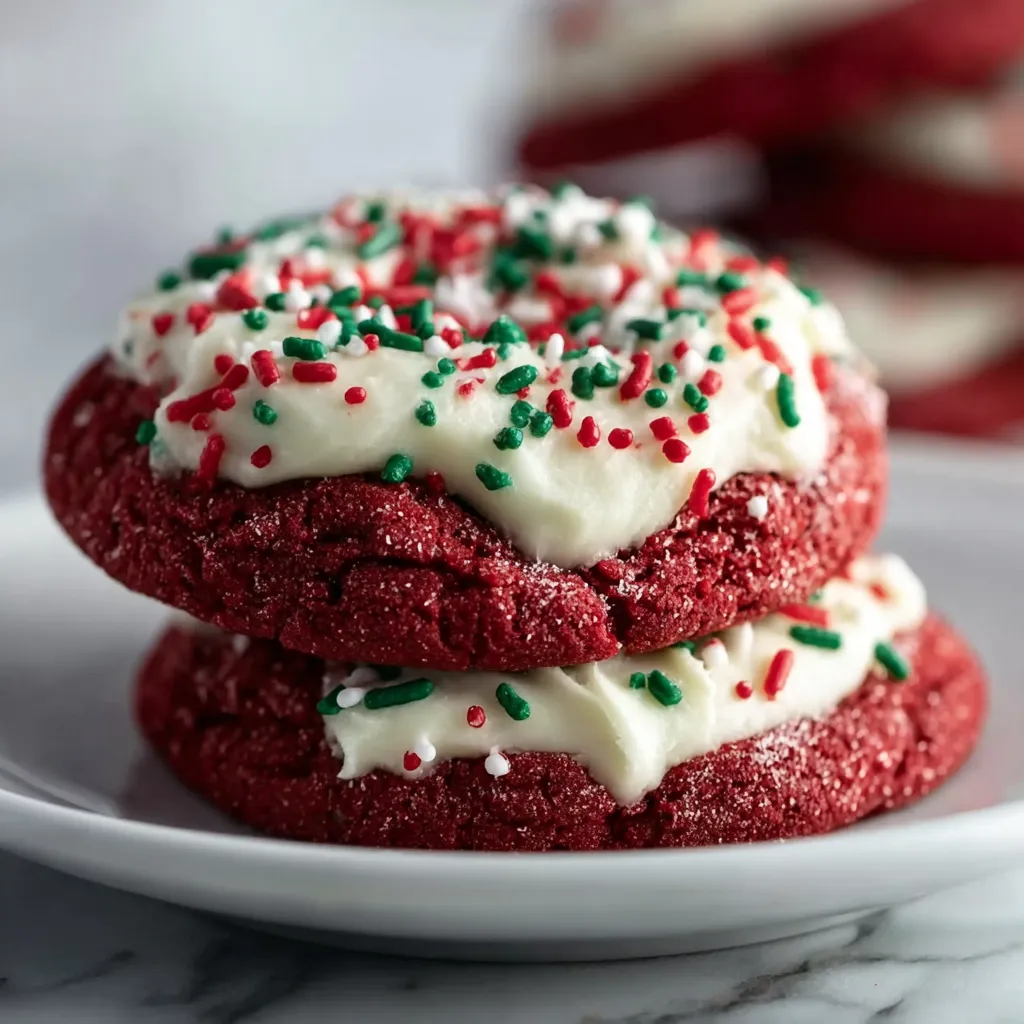 Red Velvet Cookie with Generous Cream Cheese Frosting and White Chocolate Chips - tertiary view