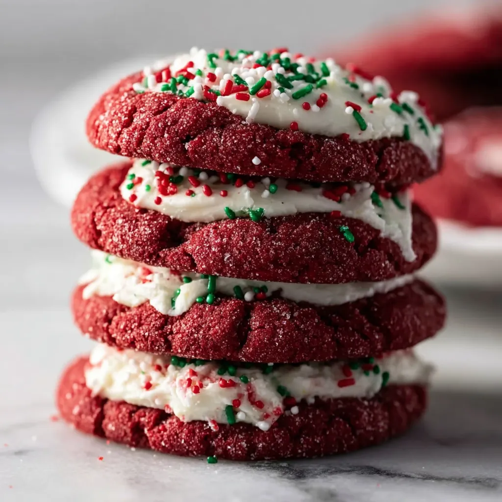 Red Velvet Cookie with Generous Cream Cheese Frosting and White Chocolate Chips