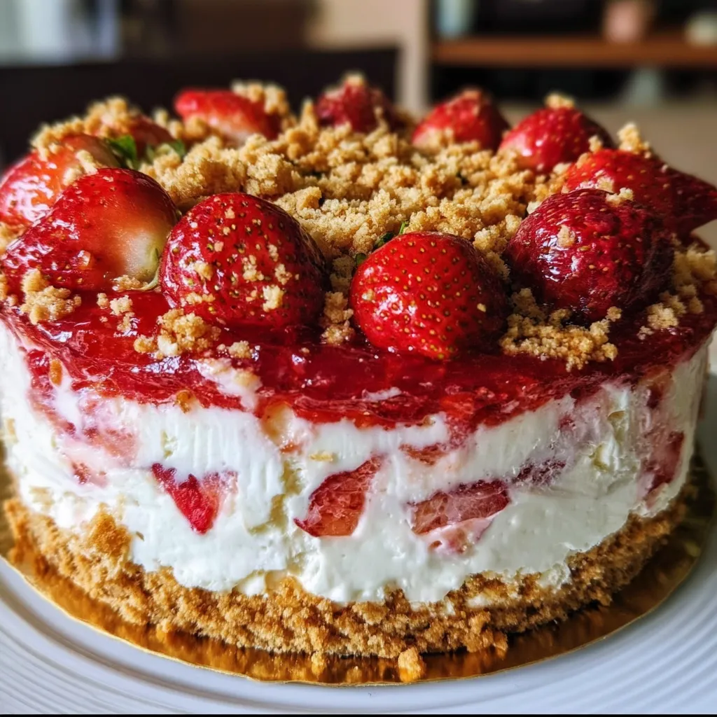 Berrylicious Strawberry Crunch Cheese Cake - The Ultimate Berry Bliss with Golden Crunch Perfection - secondary view