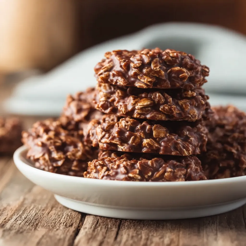 Classic Chocolate No-Bake Cookies with Oats and Peanut Butter Perfection - main view