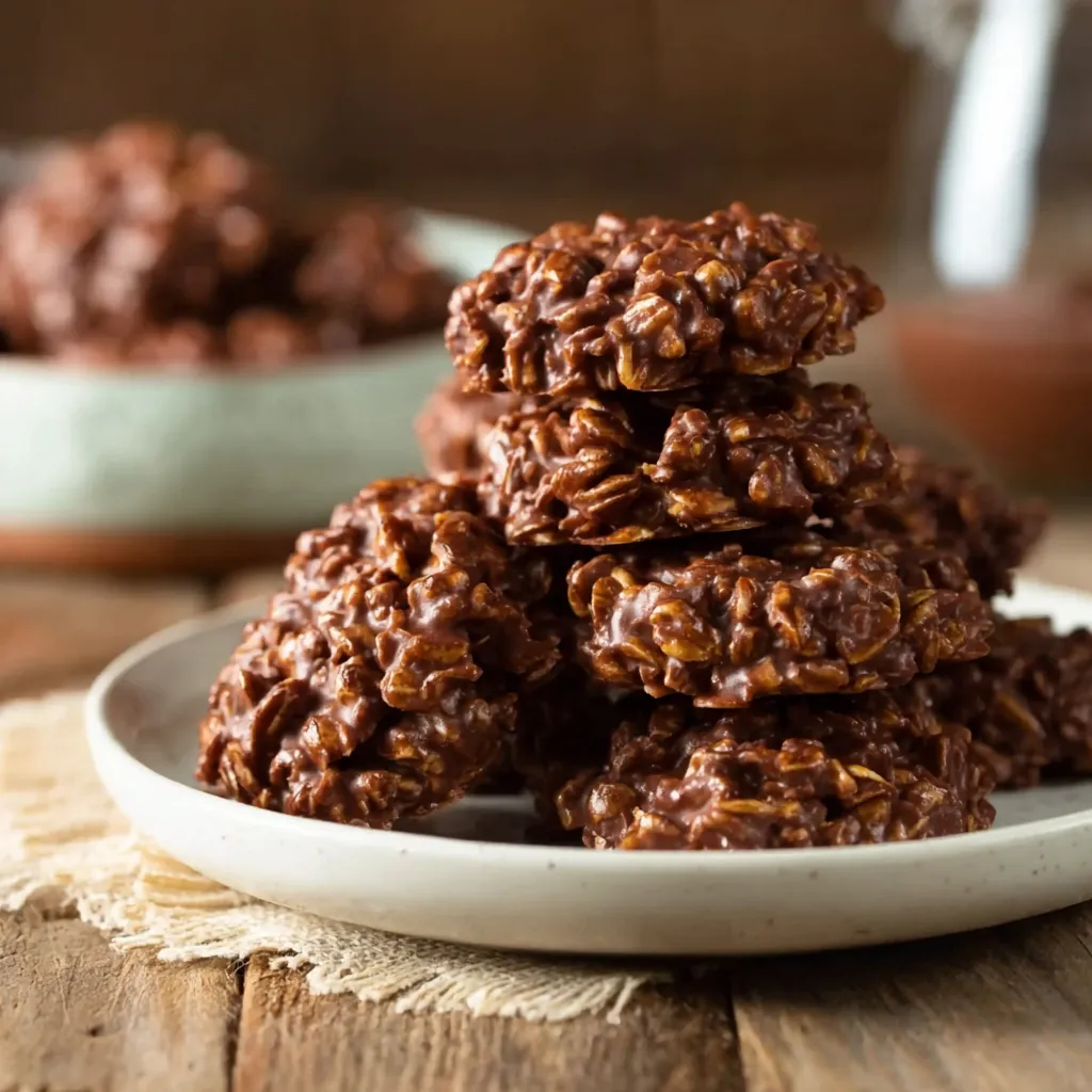 Classic Chocolate No-Bake Cookies with Oats and Peanut Butter Perfection - secondary view