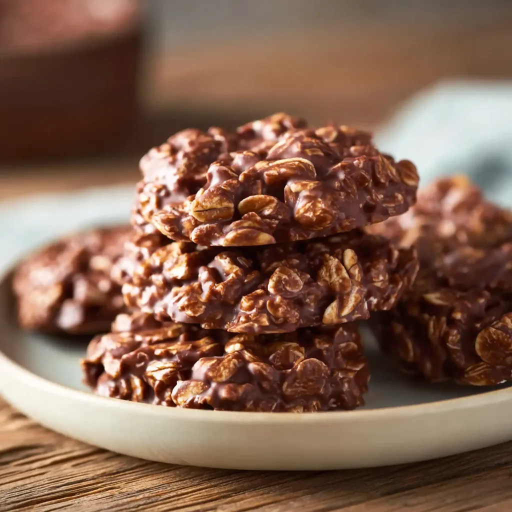 Classic Chocolate No-Bake Cookies with Oats and Peanut Butter Perfection - tertiary view