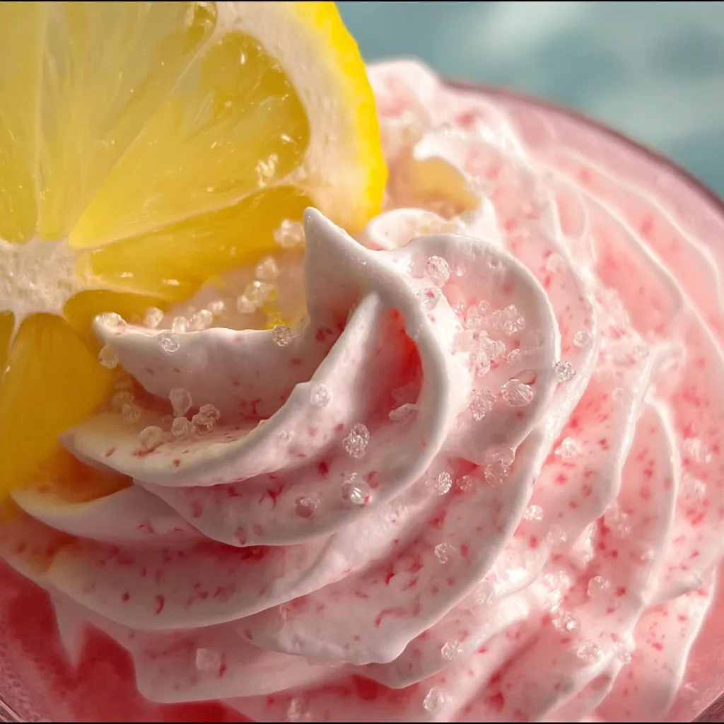 Fluffy Whipped Pink Lemonade Cloud with Fresh Berry Swirl - tertiary view