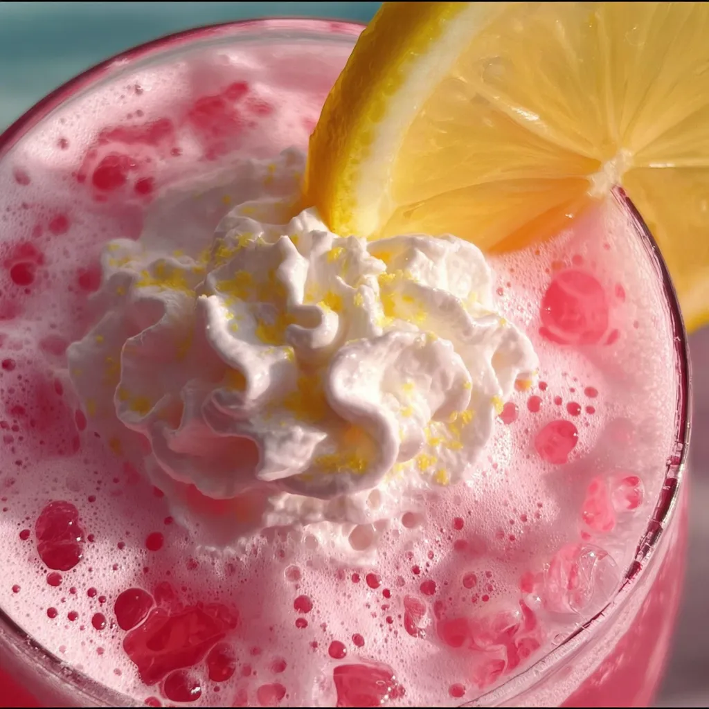 Fluffy Whipped Pink Lemonade Cloud with Fresh Berry Swirl