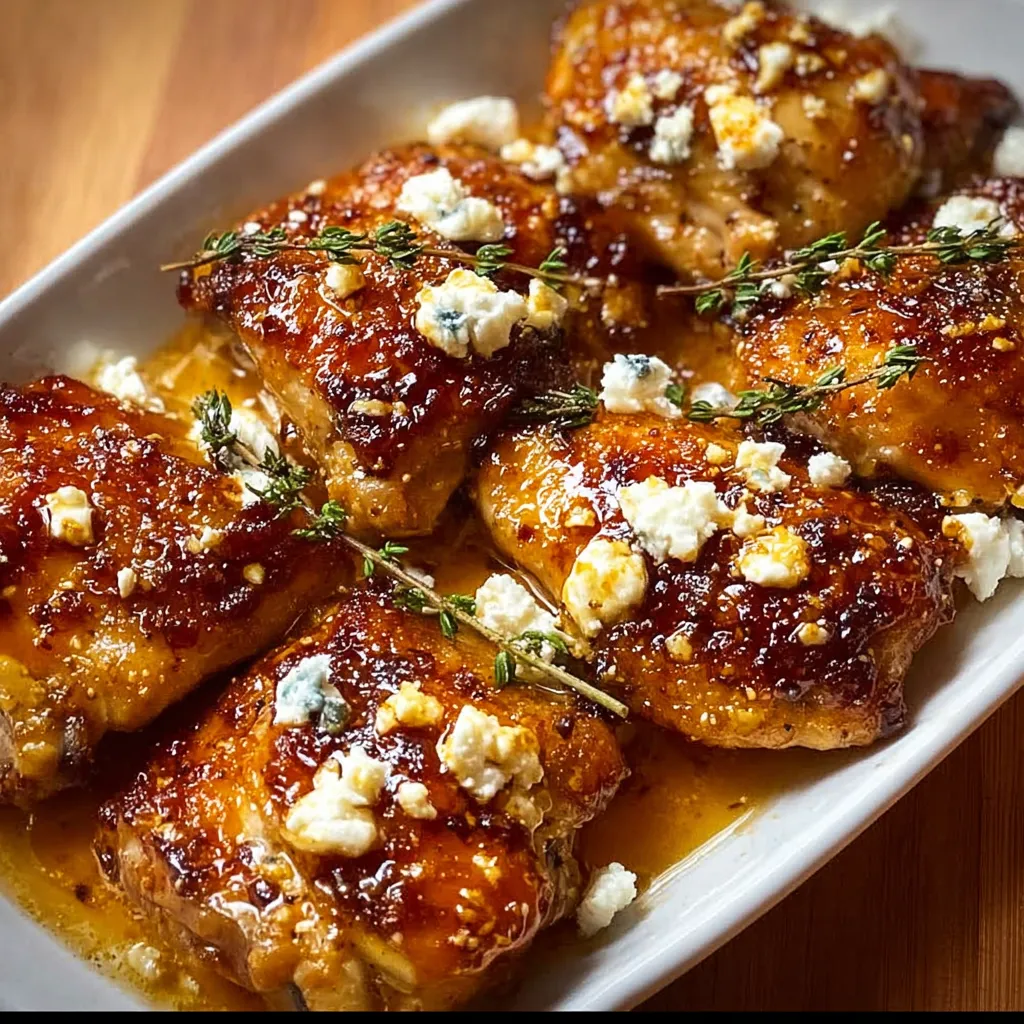 Crispy Hot Honey Glazed Feta-Crusted Chicken Pieces with Mediterranean Herb Arrangement - secondary view