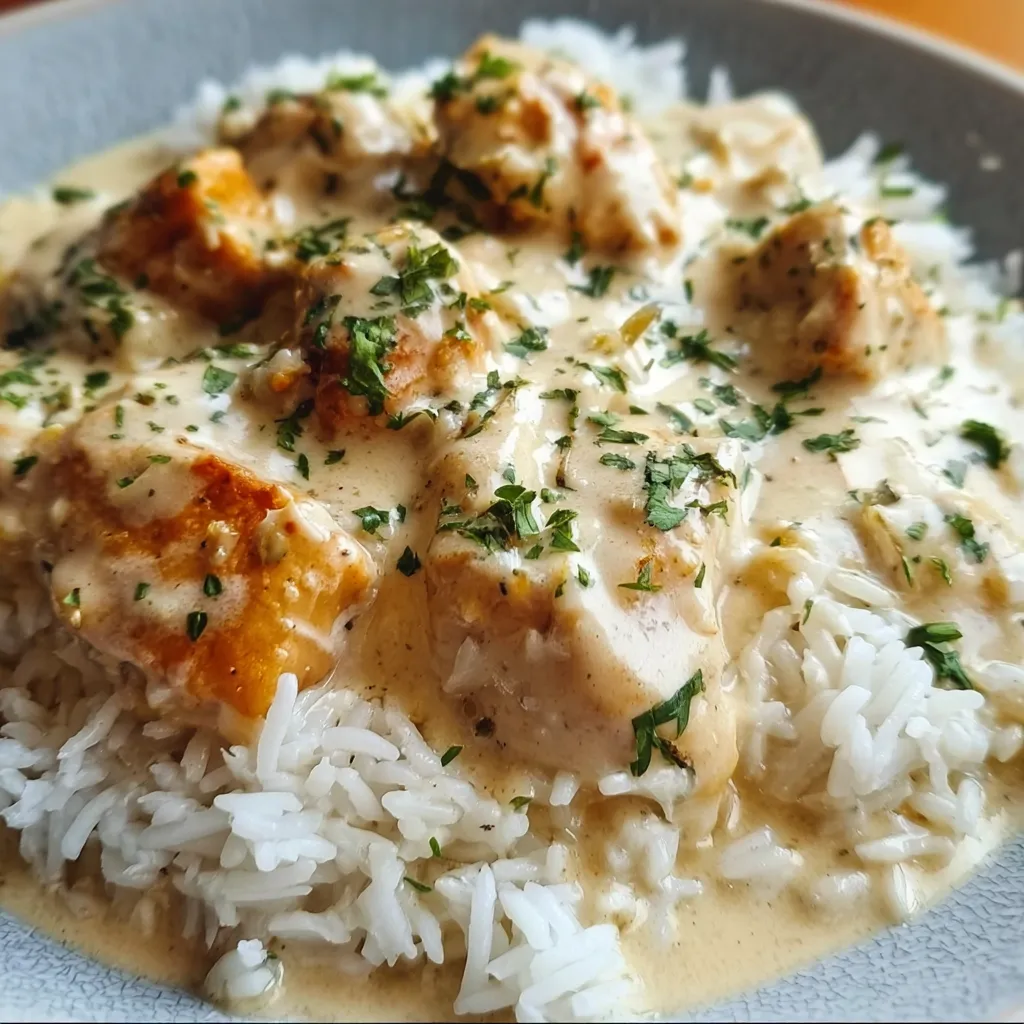 Quick and Easy Creamy Smothered Chicken and Rice with Savory Herb Gravy - tertiary view