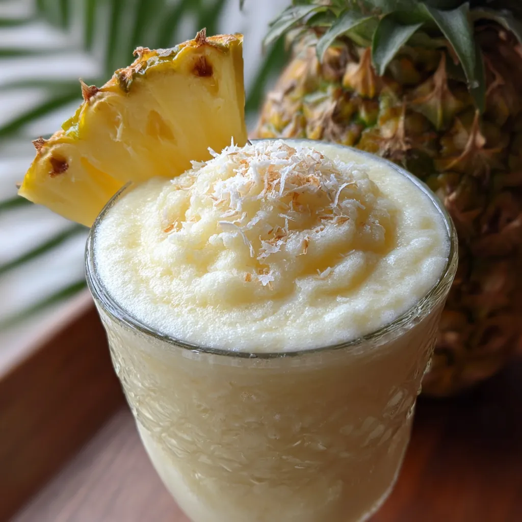 Tropical Piña Colada Smoothie with Fresh Pineapple and Creamy Coconut Blend - secondary view
