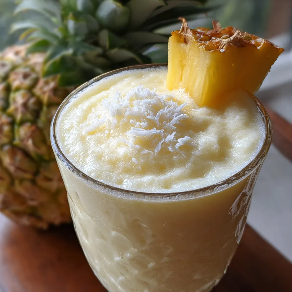 Tropical Piña Colada Smoothie with Fresh Pineapple and Creamy Coconut Blend - main view