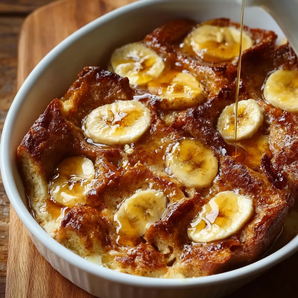 Decadent Banana Croissant French Toast with Caramelized Banana Compote and Vanilla Cream - tertiary view