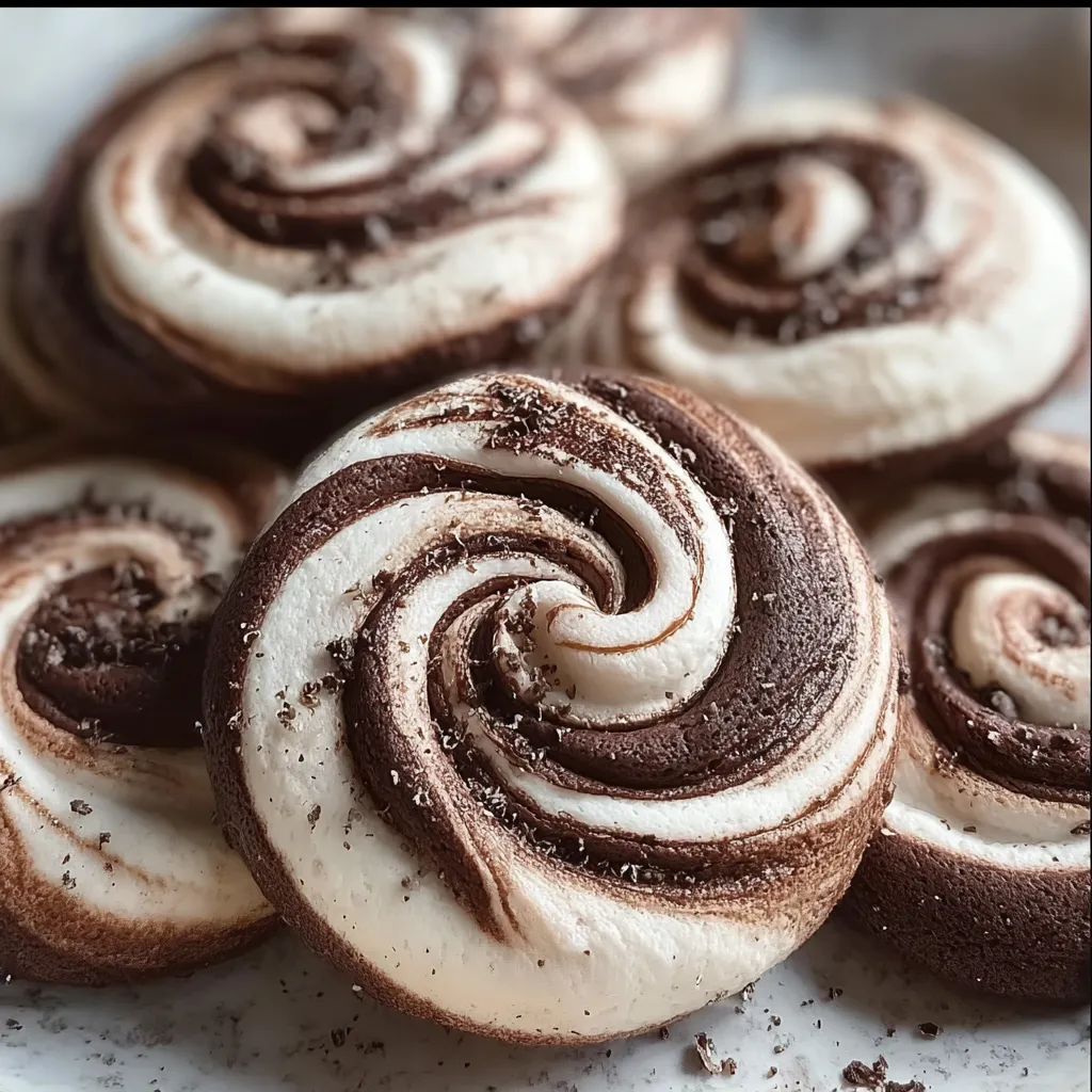 Handmade Chocolate Marshmallow Swirl Cookies with Gooey Centers and Crispy Edges - main view