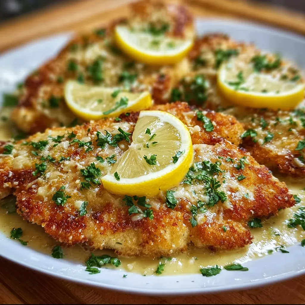 Classic Lemon Chicken Romano with Crispy Parmesan Crust and Fresh Herb Sauce - secondary view