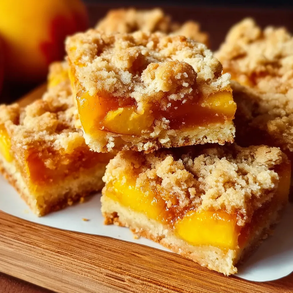 Ultimate Summer Peach Bars with Buttery Crumb Topping and Fresh Fruit - secondary view