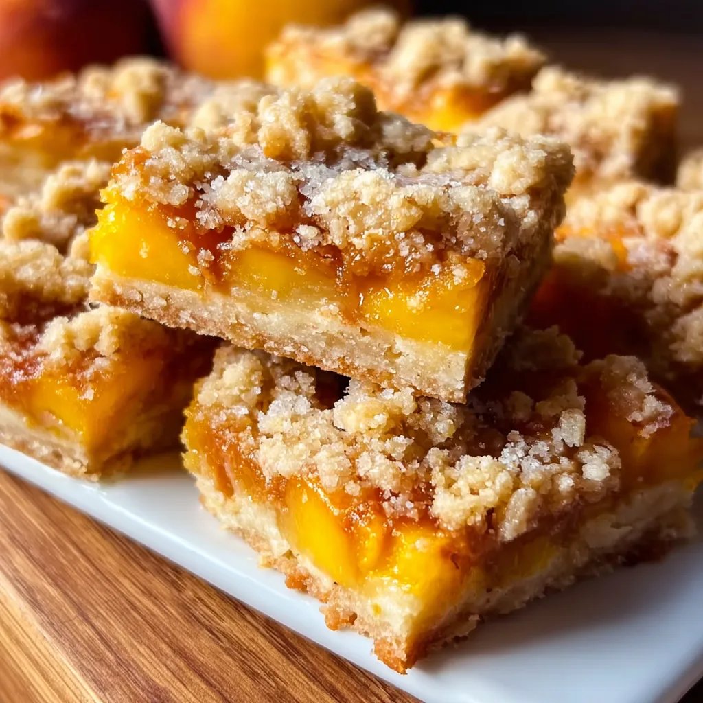 Ultimate Summer Peach Bars with Buttery Crumb Topping and Fresh Fruit - tertiary view
