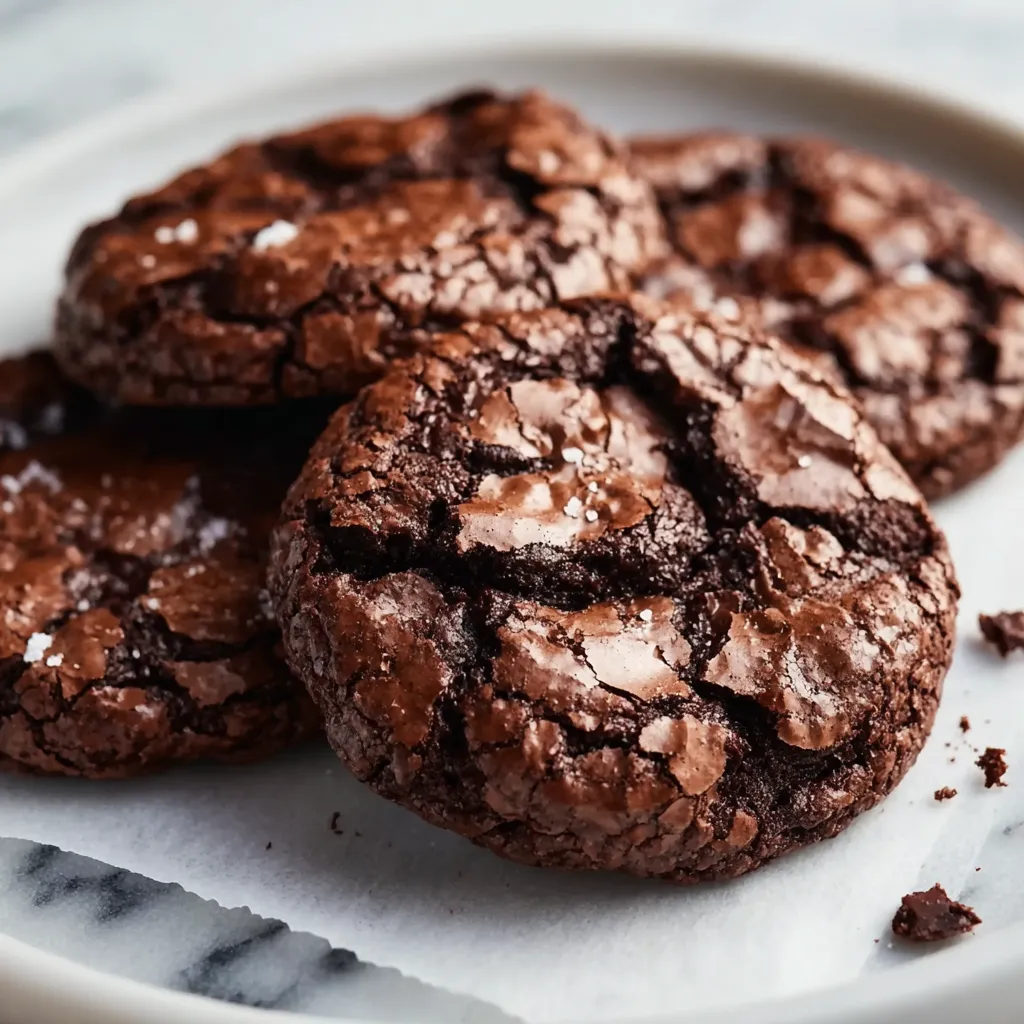 Ultimate Three Chocolate Brownie Cookies with Fudgy Centers and Crackled Tops - tertiary view
