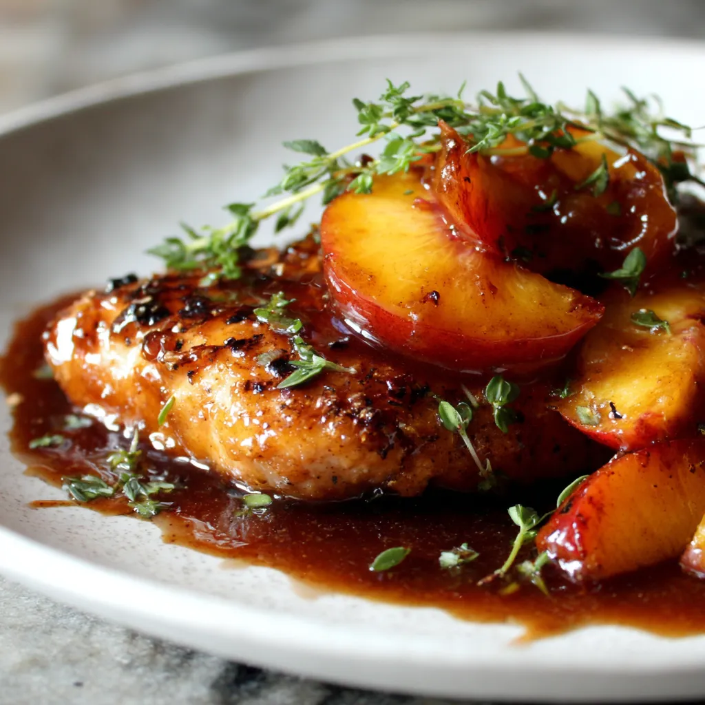 Honey Balsamic Glazed Salmon Fillets with Caramelized Peaches and Fresh Thyme - tertiary view