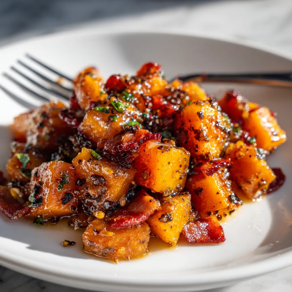 Honey Garlic Glazed Roasted Butternut Squash with Crispy Sage and Caramelized Edges - secondary view