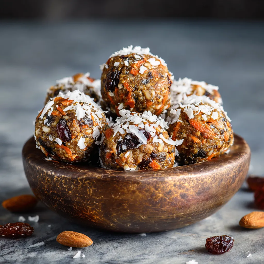 Healthy No-Bake Carrot Cake Energy Balls with Dates, Oats, and Warm Spices - tertiary view