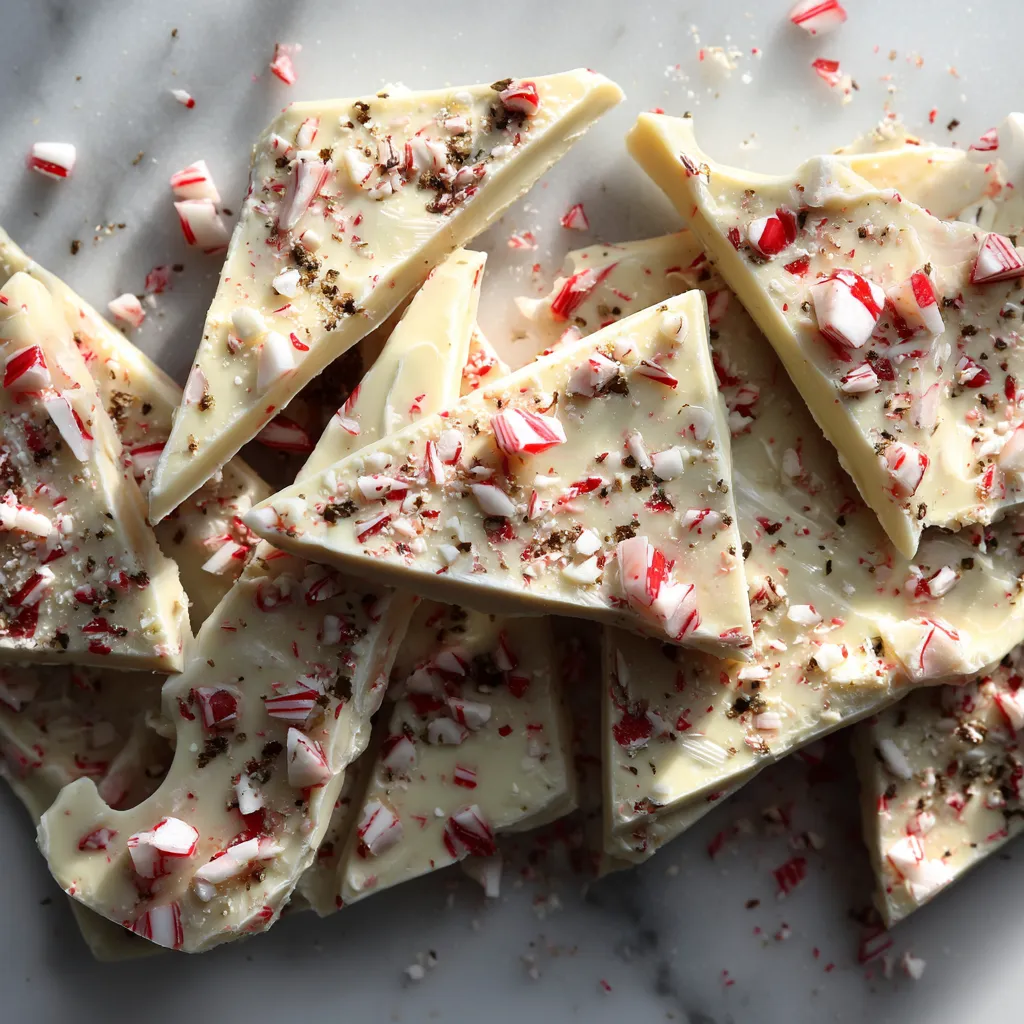 Classic Homemade Peppermint Bark with White and Dark Chocolate Layers Holiday Candy - tertiary view