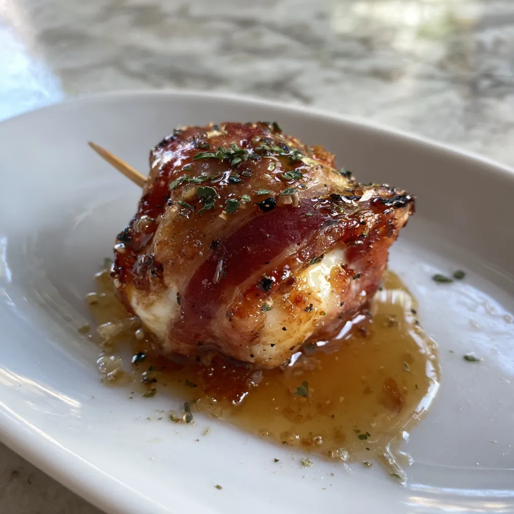 Honey Herb Prosciutto Wrapped Mozzarella Bites with Balsamic Glaze and Fresh Rosemary - secondary view