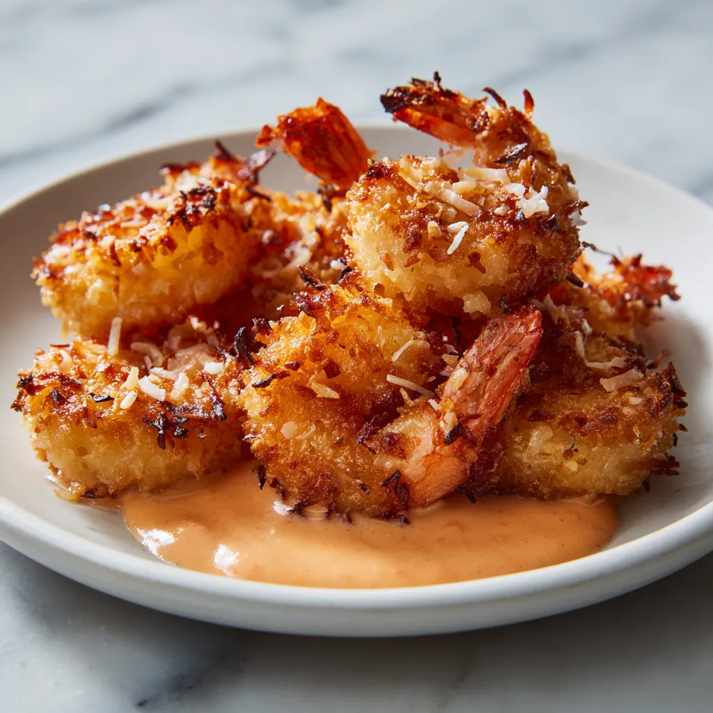 Crispy Coconut Shrimp with Sweet Chili Mayo - Restaurant-Style Pan-Fried Perfection - secondary view