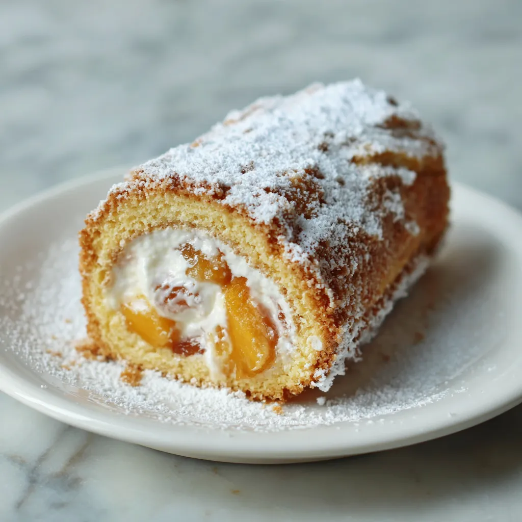 Peach Cobbler Pound Cake Twinkies with Sweet Cream Filling and Fresh Peaches - secondary view