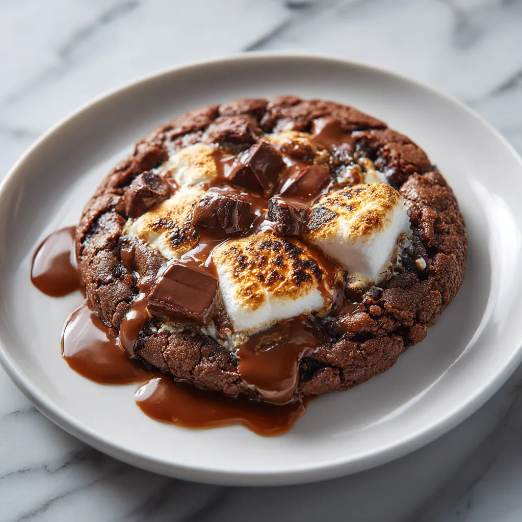 Ultimate Gooey Hot Chocolate Cookies with Melted Marshmallows and Rich Dark Chocolate Chunks - secondary view