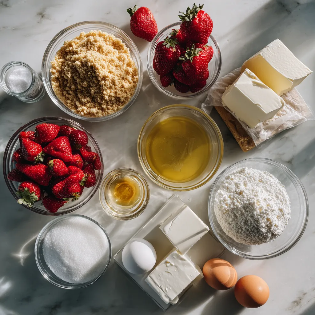 Mini Strawberry Crunch Cheesecake Bites with Golden Graham Cracker Crust and Fresh Strawberry Topping - tertiary view