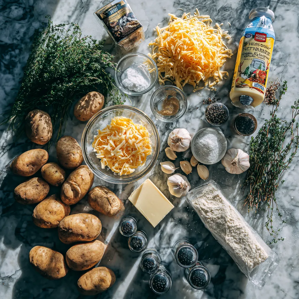 Ultimate Hearty Cheddar Garlic Herb Potato Soup with Fresh Herbs and Sharp Cheddar - tertiary view