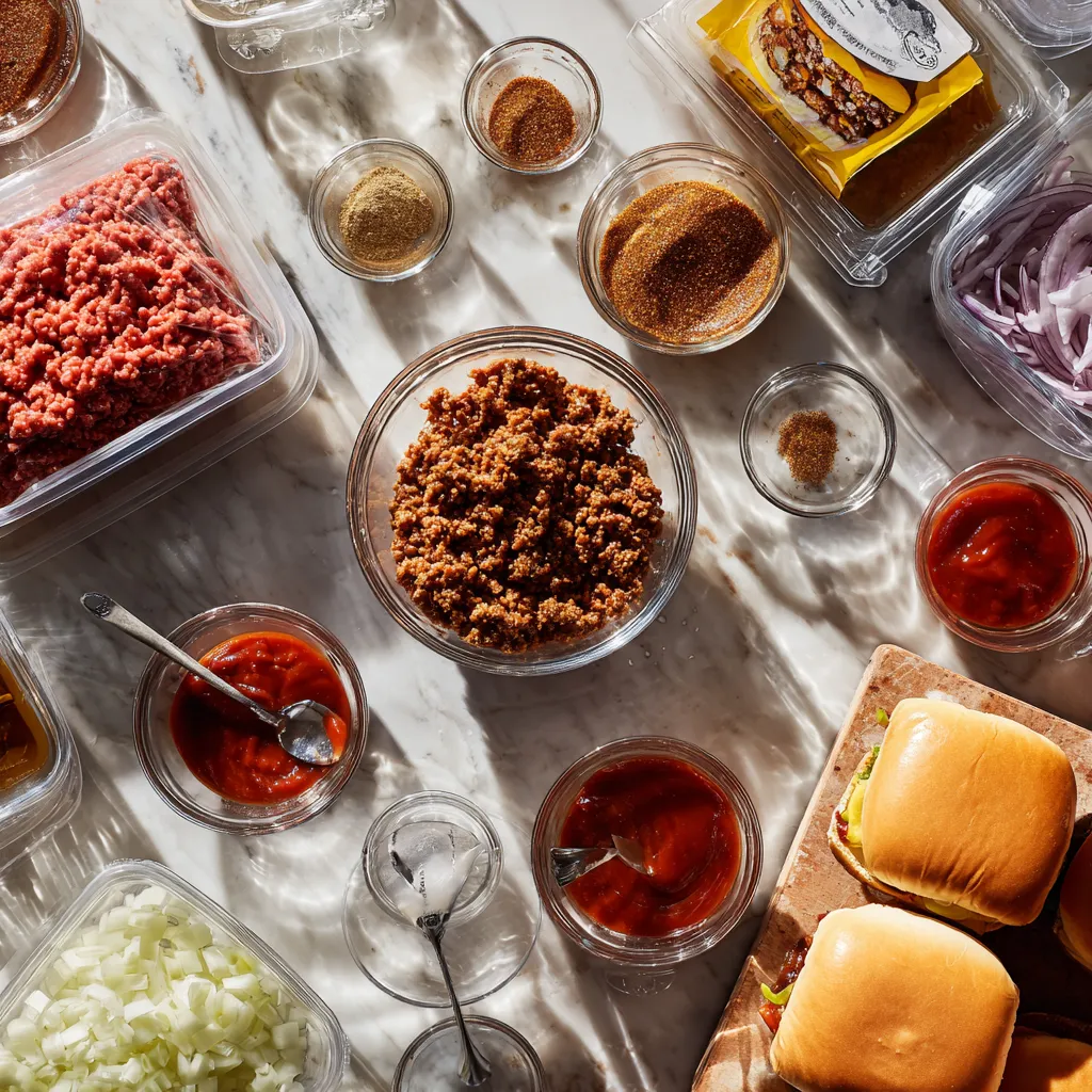 Classic Homemade Sloppy Joes with Sweet Tangy Ground Beef in Rich Tomato Sauce - tertiary view