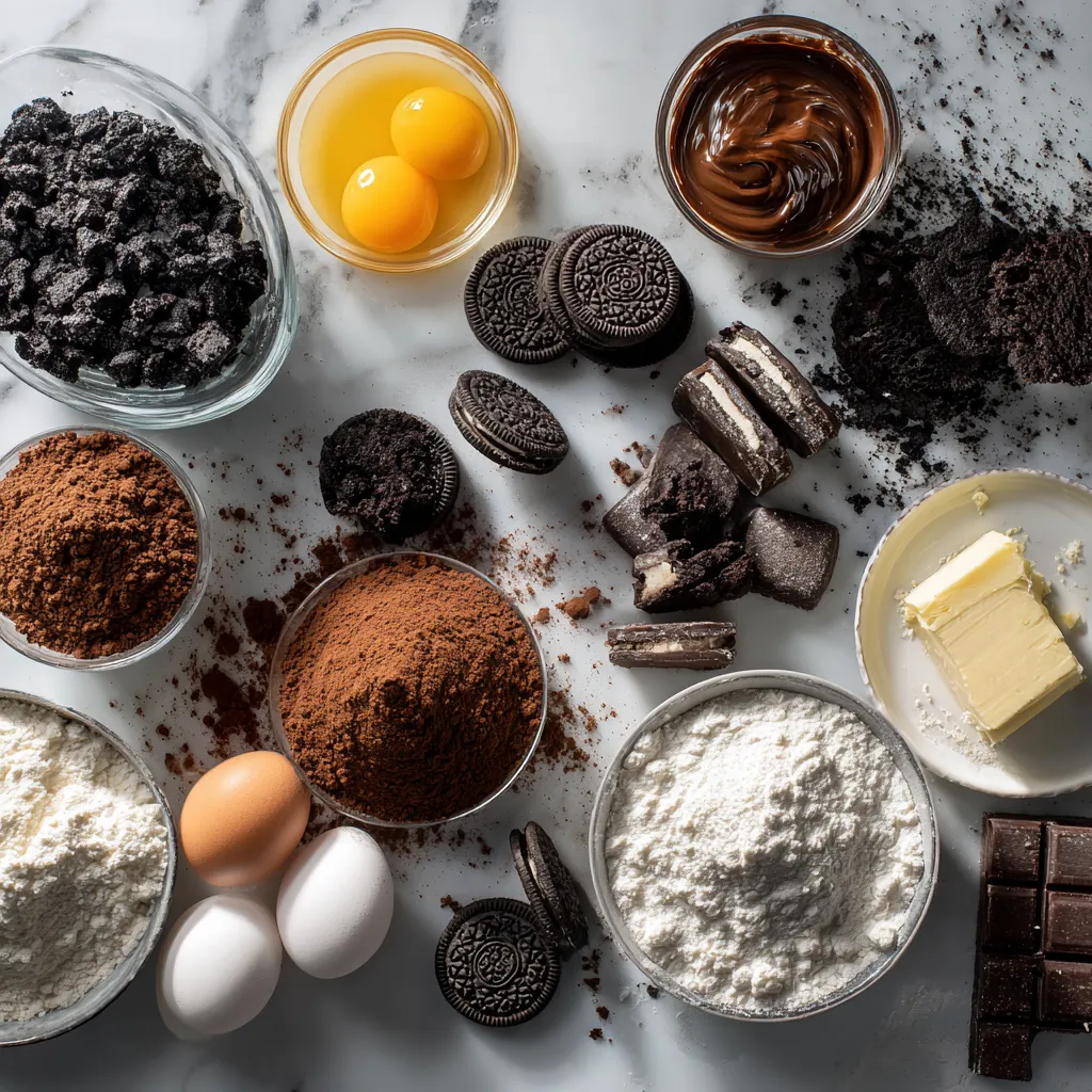 Ultimate Fudgy Triple Layer Oreo Brownies with Chocolate Ganache and Cookie Crumble Perfection - secondary view