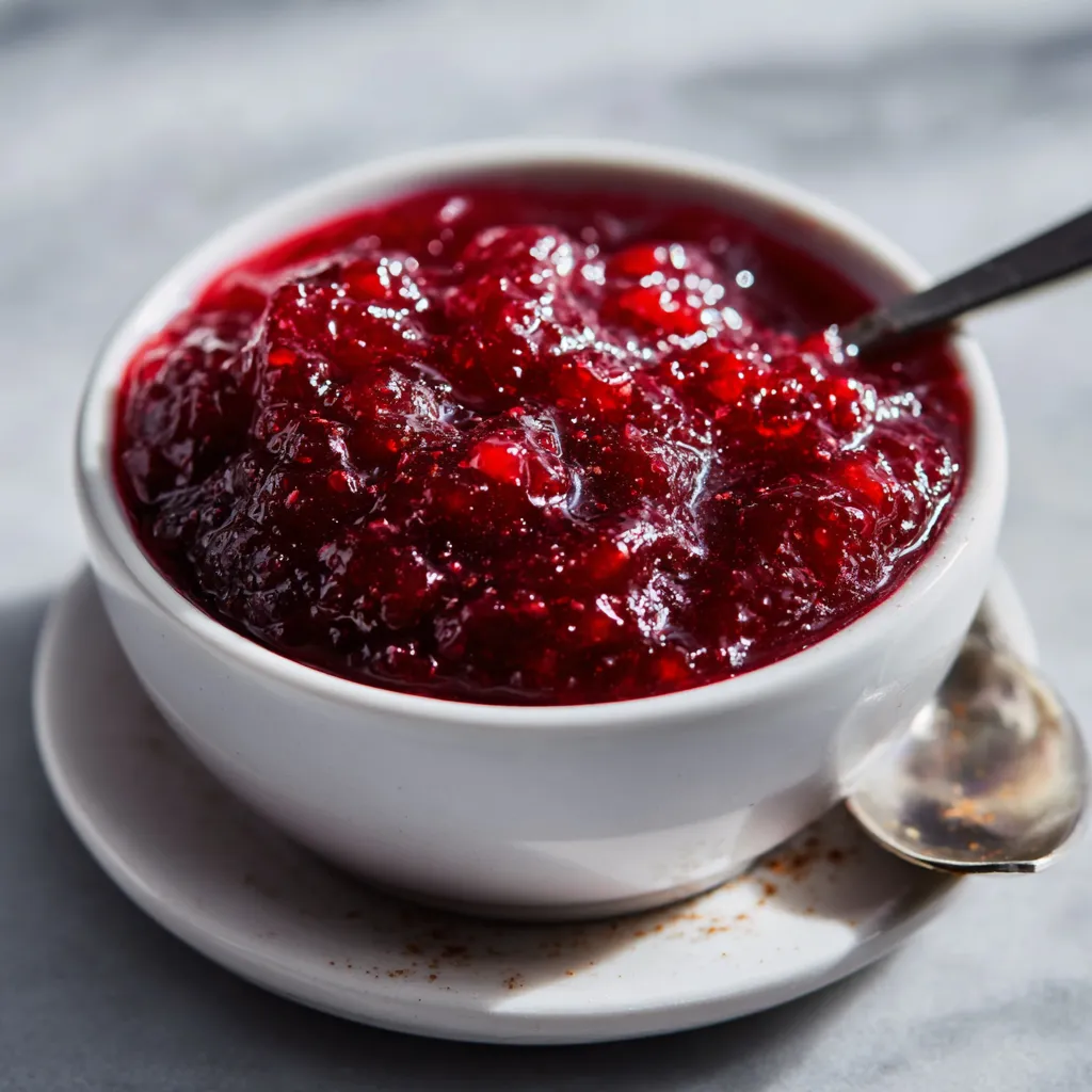 Classic Homemade Cranberry Sauce with Orange Zest and Warm Spices for Holiday Dinners - tertiary view