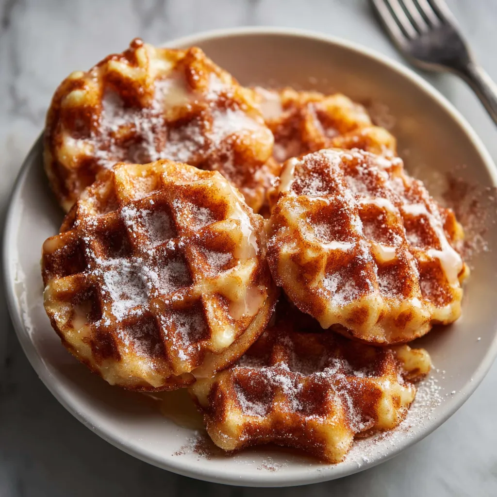 Authentic Churro Waffles with Cinnamon Sugar Coating and Crispy Caramelized Edges - tertiary view