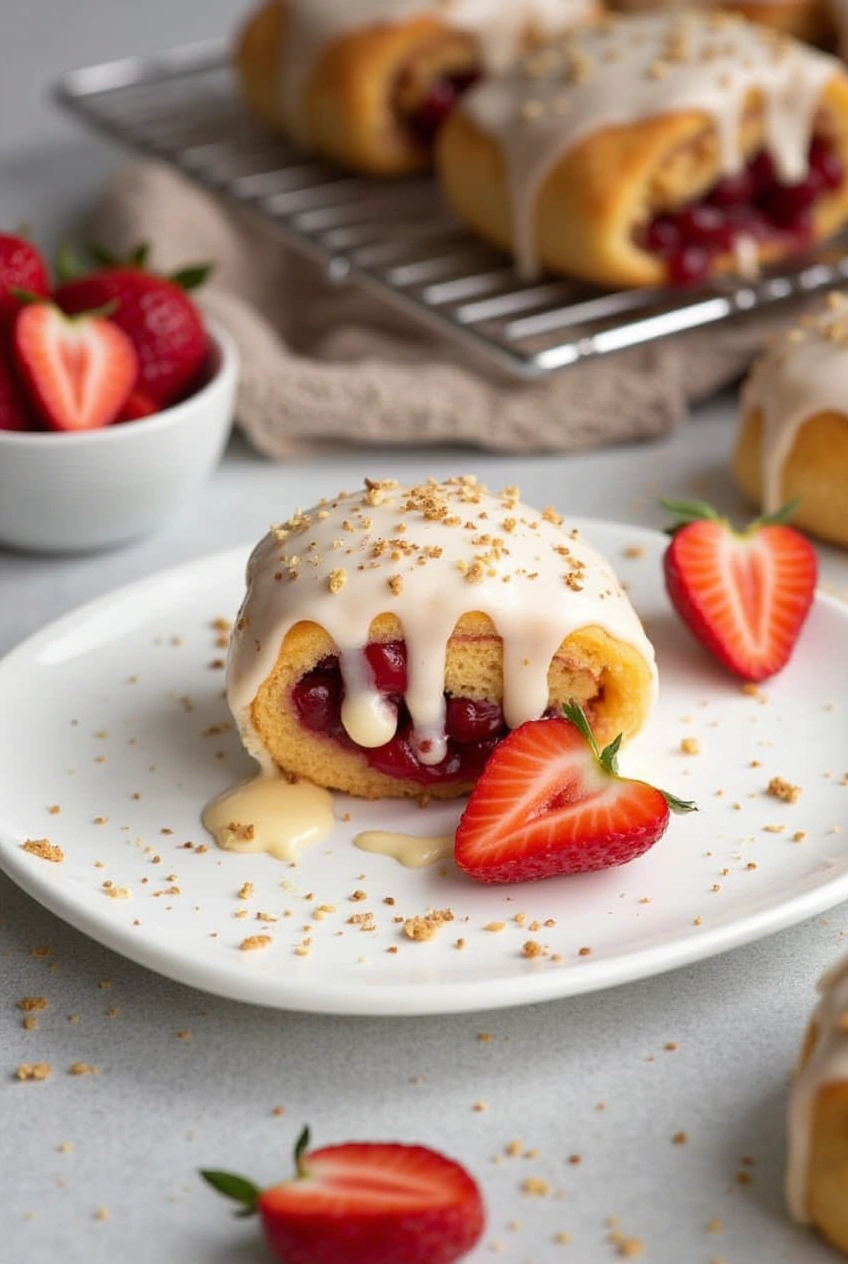 Vegan Strawberry Sweet Rolls - secondary view